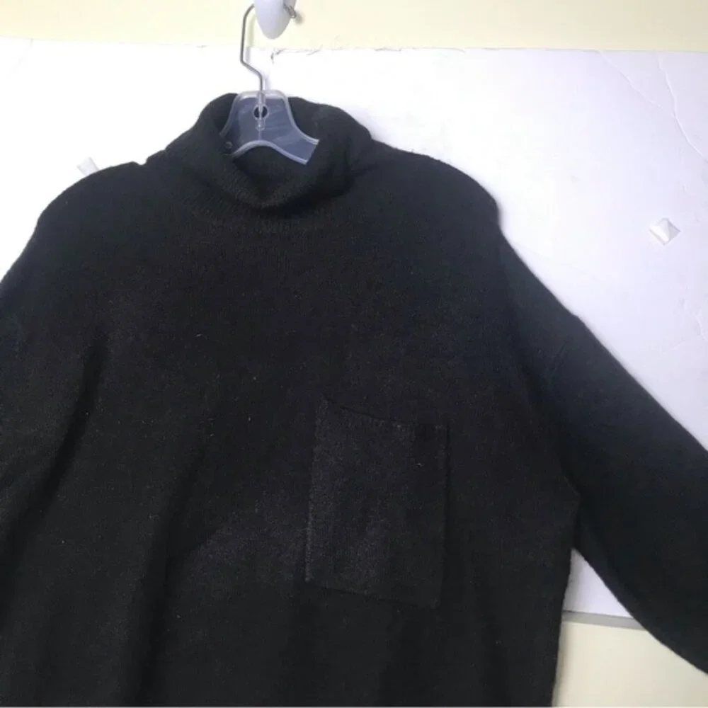 OAK + FORT Oversized Crop Mock Neck Wool Blnd Sweater Knit Turtleneck Boxy Top M - Picture 5 of 14